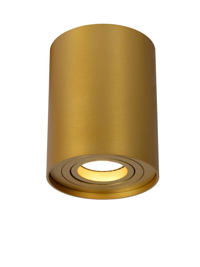 TUBE SPOT PLAFOND Ø 9,6 CM 1XGU10 OR MAT / LAITON