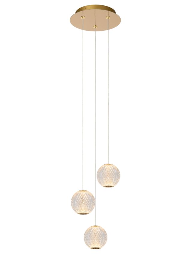 CINTRA SUSPENSION Ø 25 CM LED DIM. 3X4,7W 2700K TRANSPARENT