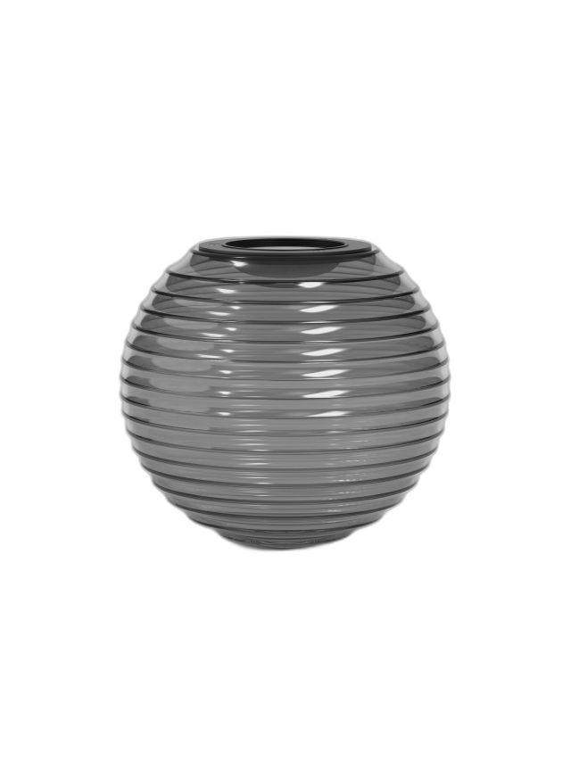 NARA GLOBE RIBBED GLASS SMOKE