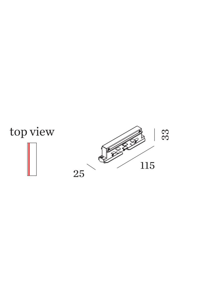 3-PHASE TRACK STRAIGHT CONNECTOR W 220-240V 16A