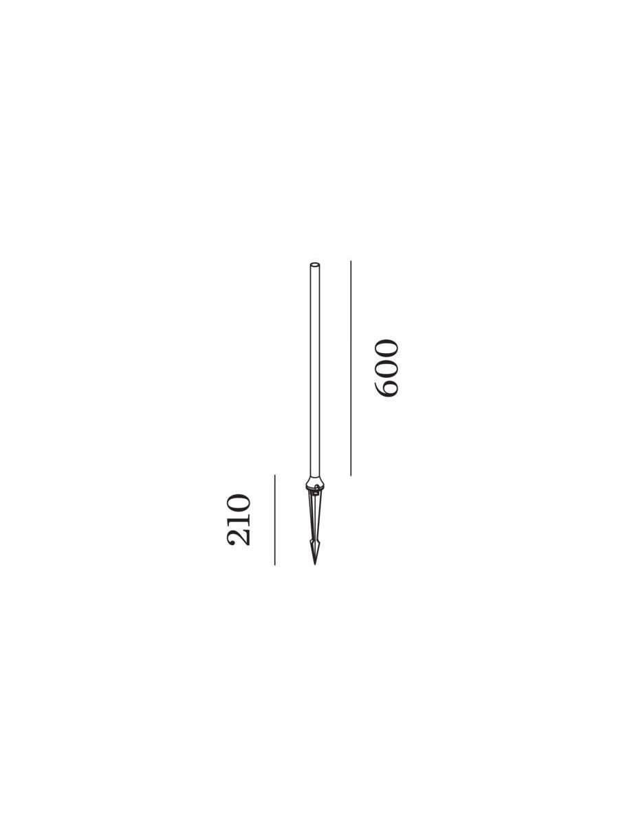 KIOSK POLE 600 A INCL. BASE AND GROUND SPIKE