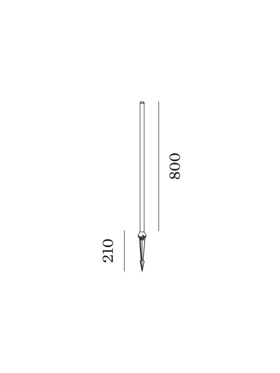 KIOSK POLE 800 A INCL. BASE AND GROUND SPIKE