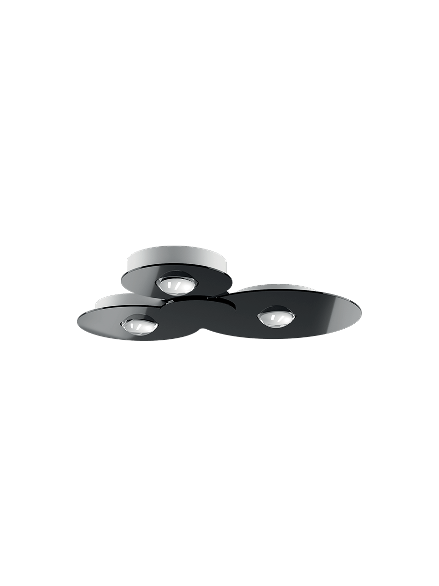 BUGIA PLAFONNIER TRIPLE NOIR BRILLANT 2700K