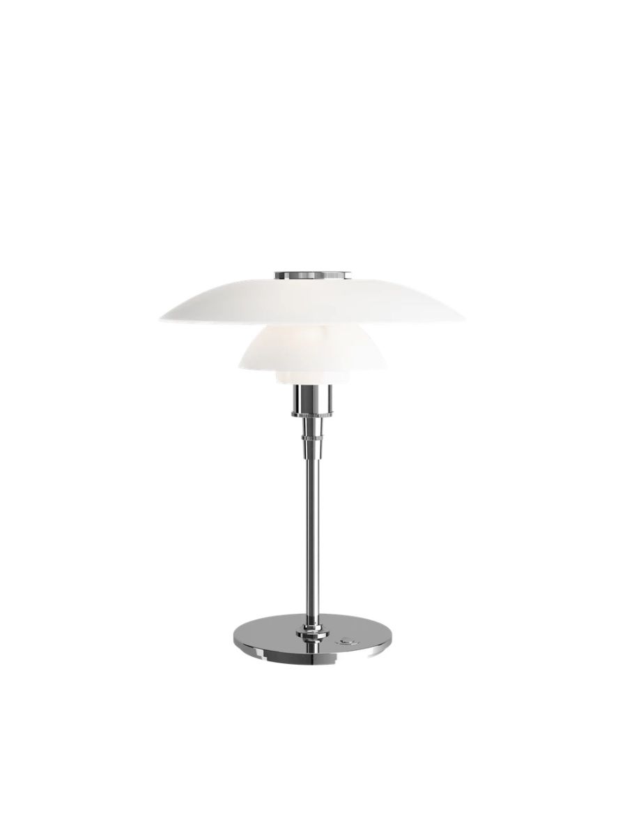PH 4½-3½ VERRE LAMPE DE TABLE CHROMÉ HAUTE BRILLANCE