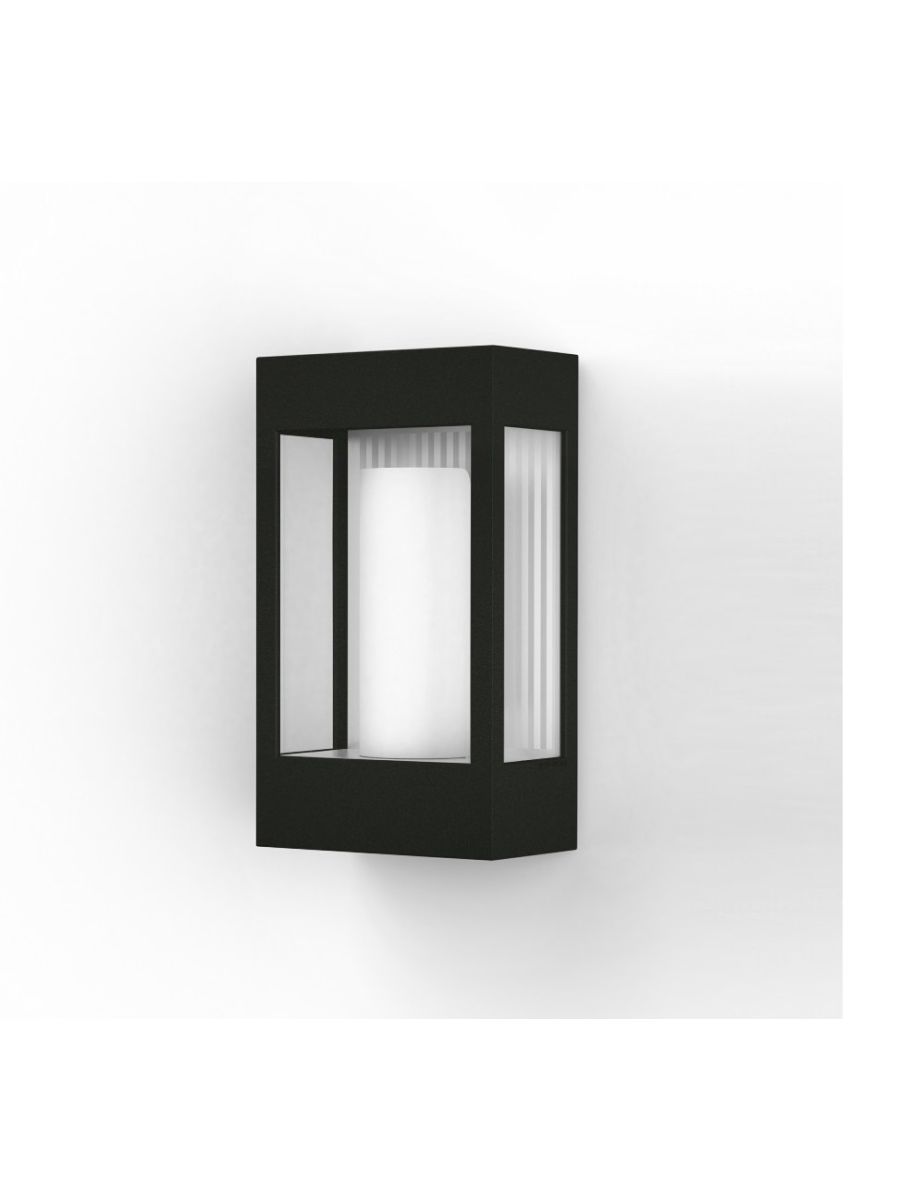 APPLIQUE BRICK‚, EN ALUMINIUM, E27, IP44, CLASSE 2, VITRAGE VERRE CLAIR, DIFFUSEUR H’MICYLINDRIQUE S