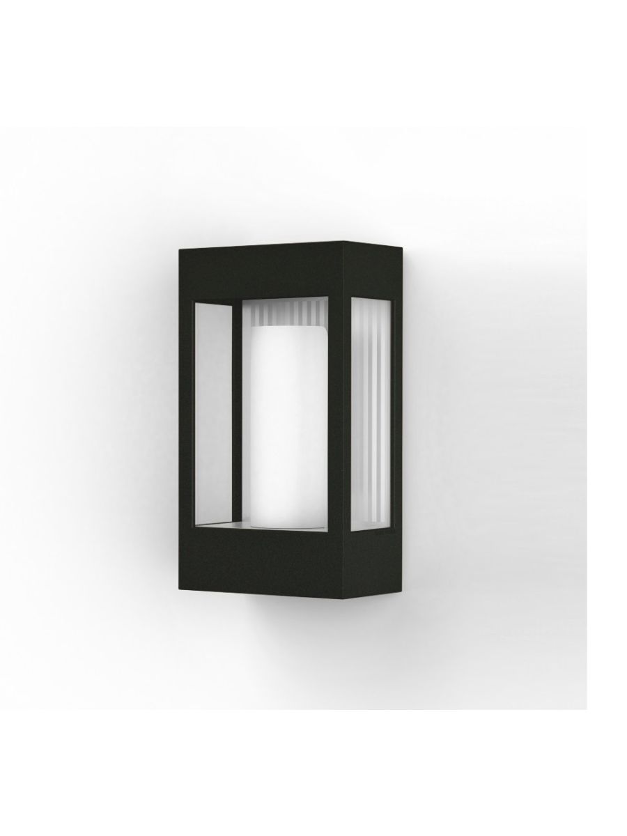 APPLIQUE BRICK‚, EN ALUMINIUM, E27, IP44, CLASSE 2, VITRAGE VERRE CLAIR, DIFFUSEUR H’MICYLINDRIQUE S