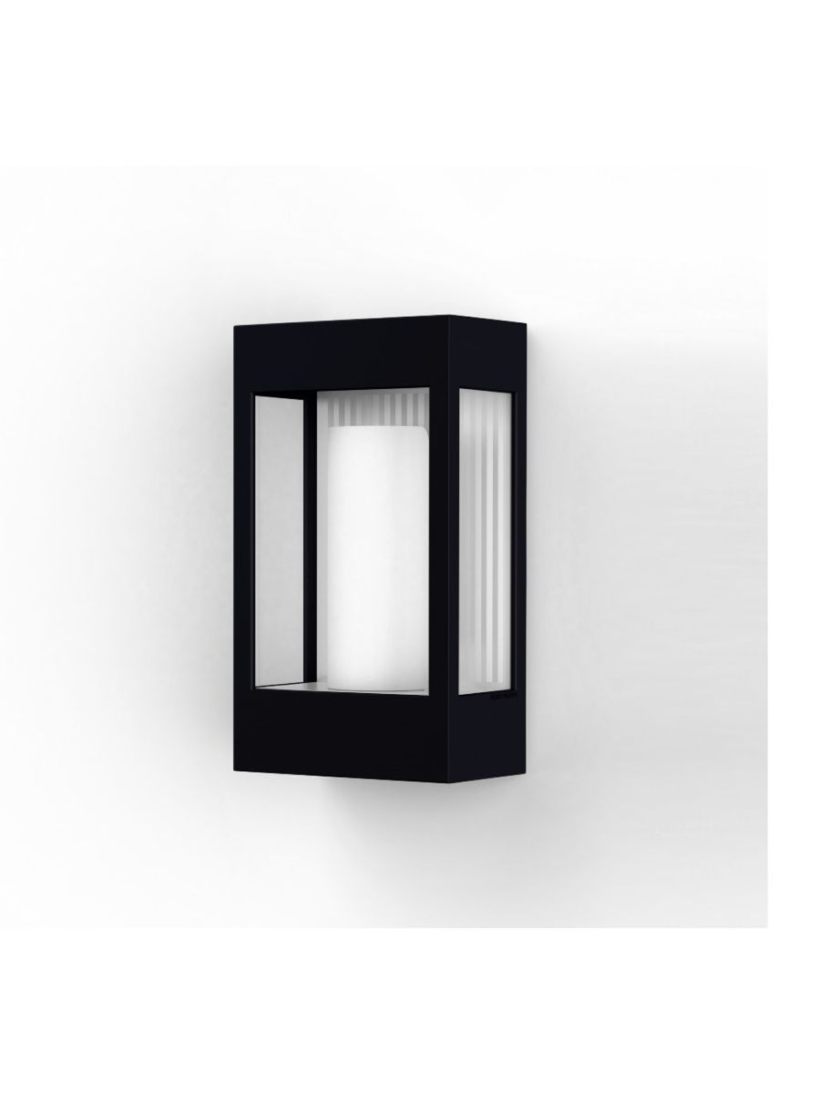 APPLIQUE BRICK‚, EN ALUMINIUM, E27, IP44, CLASSE 2, VITRAGE VERRE CLAIR, DIFFUSEUR H’MICYLINDRIQUE S