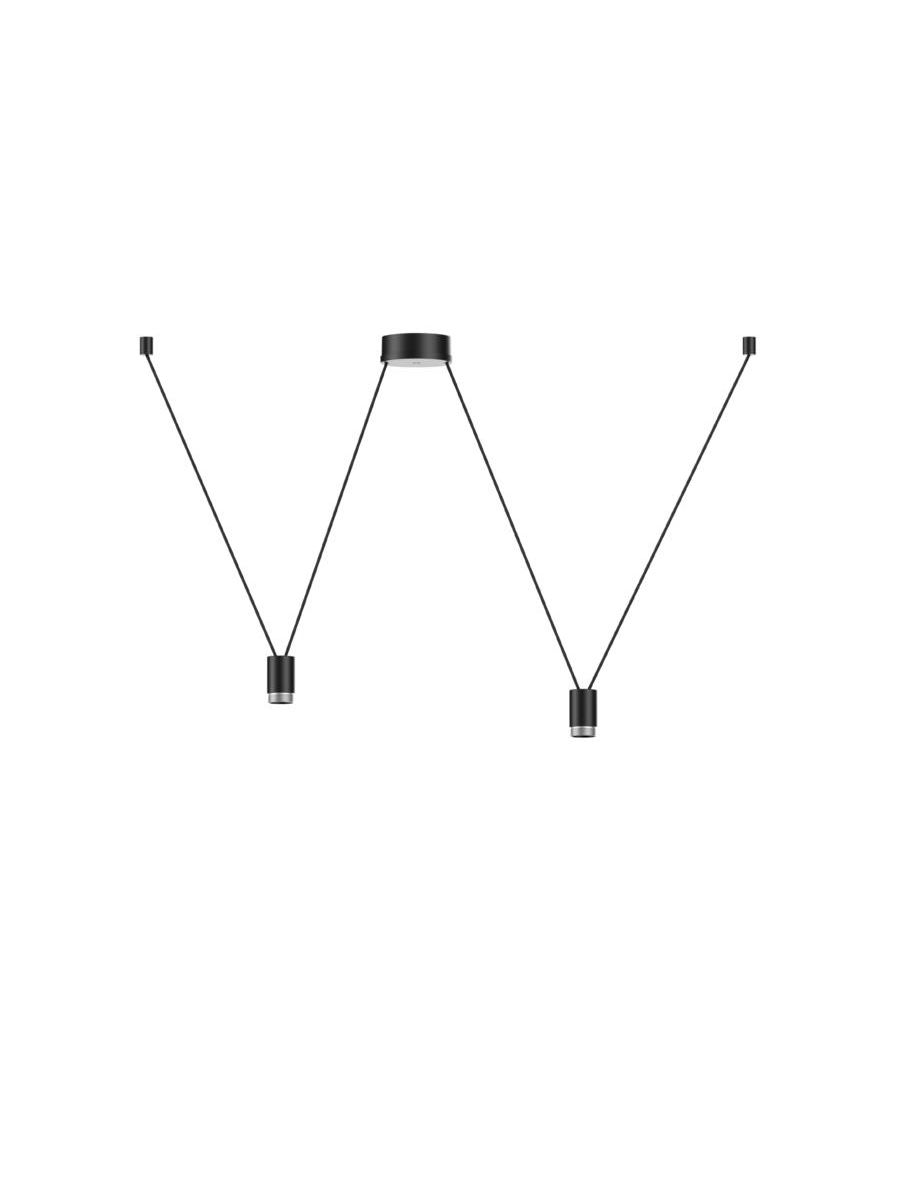 WIRO PLAFOND SUSP SET DECENTER 2.0 E27 B .M NOIR TEXTILE CABLE POUR ABAT-JOUR JUSQU'À 2.25KG
