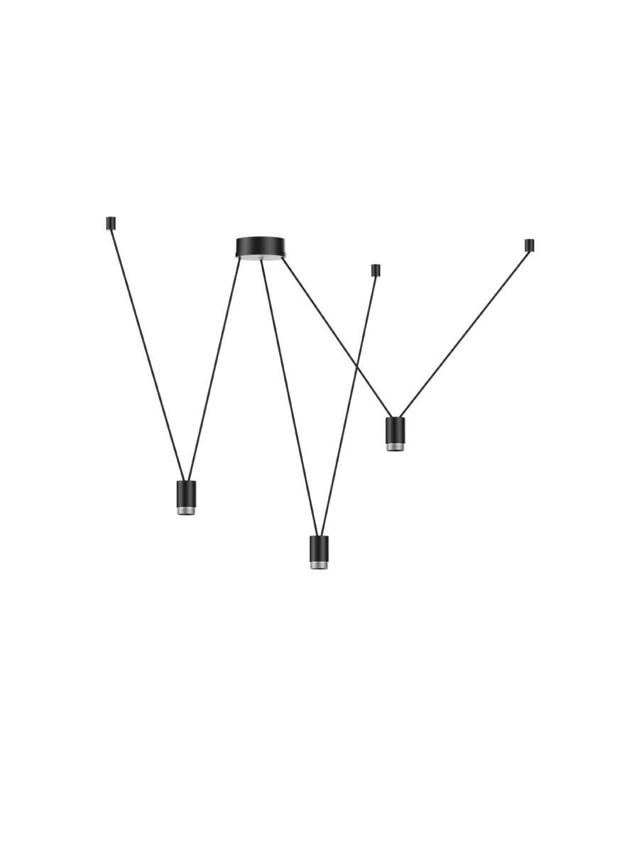 WIRO PLAFOND SUSP SET DECENTER 3.0 E27 B .M NOIR TEXTILE CABLE POUR ABAT-JOUR JUSQU'À 2.25KG