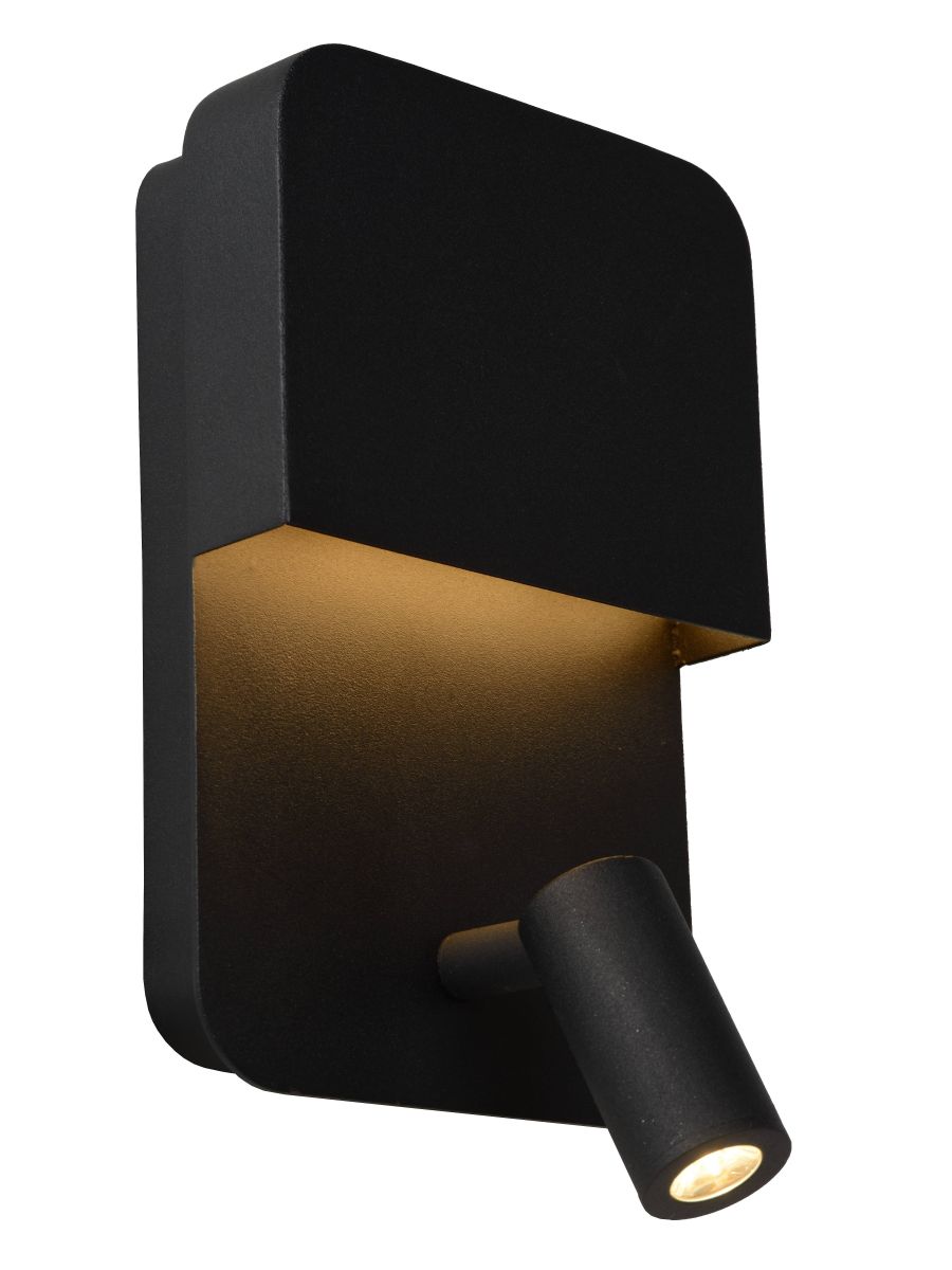 BOXER APPLIQUE MURALE LED 1X10W 3000K POINT DE RECHARGEMENT USB NOIR