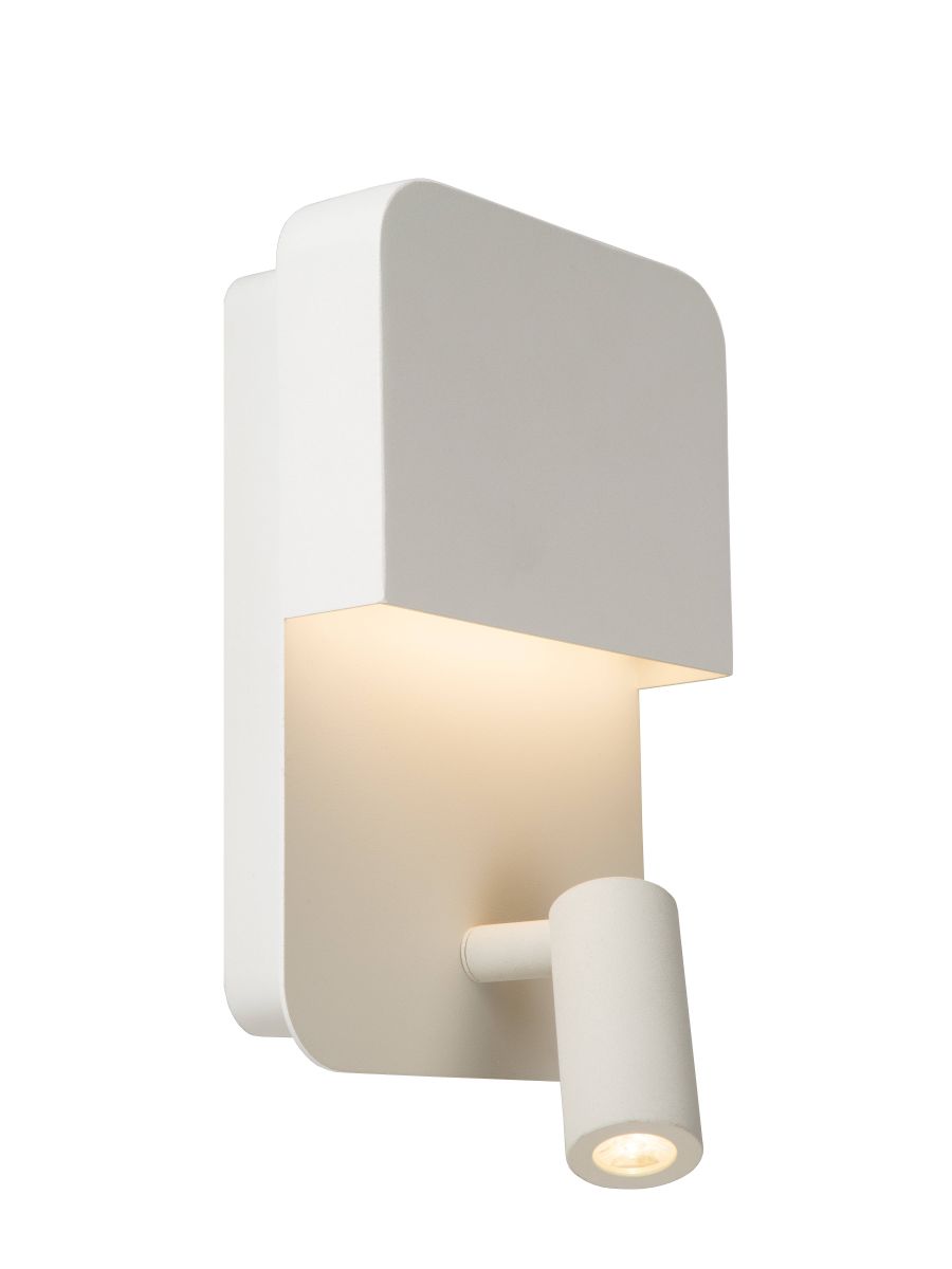 BOXER APPLIQUE MURALE LED 1X10W 3000K POINT DE RECHARGEMENT USB BLANC