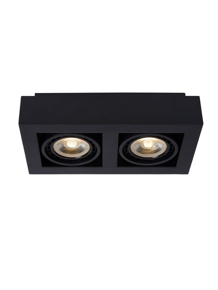 ZEFIX SPOT PLAFOND LED DIM TO WARM GU10 2X12W 2200K/3000K NOIR