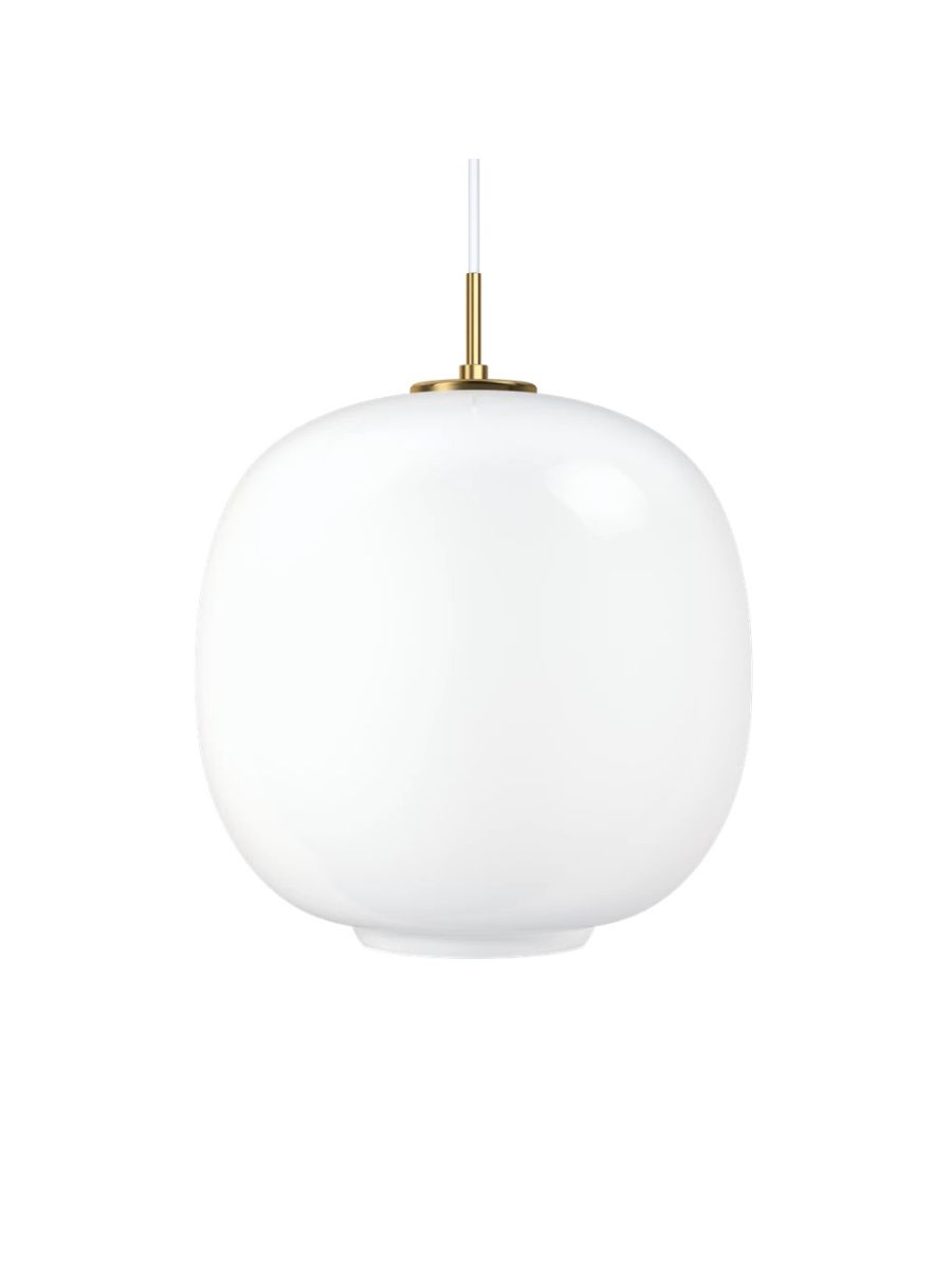 VL45 RADIOHUS SUSPENSION LAITON/VERRE OPALE POLI Ø 370
