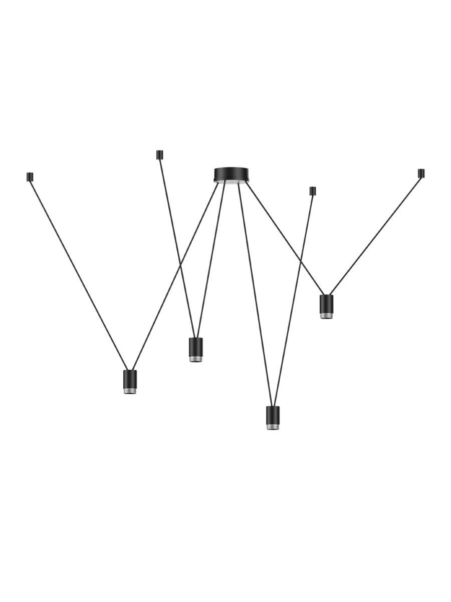 WIRO PLAFOND SUSP SET DECENTER 4.0 E27 B .M NOIR TEXTILE CABLE POUR ABAT-JOUR JUSQU'À 2.25KG