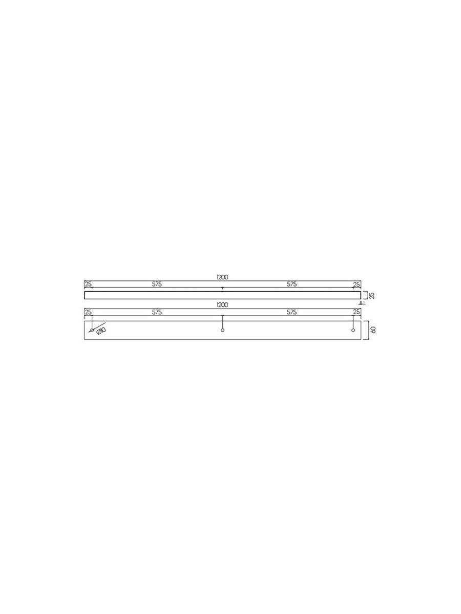 LOSSE OPBOUW BASIS VOOR PENDELS 3X, ZWART, 120CM
