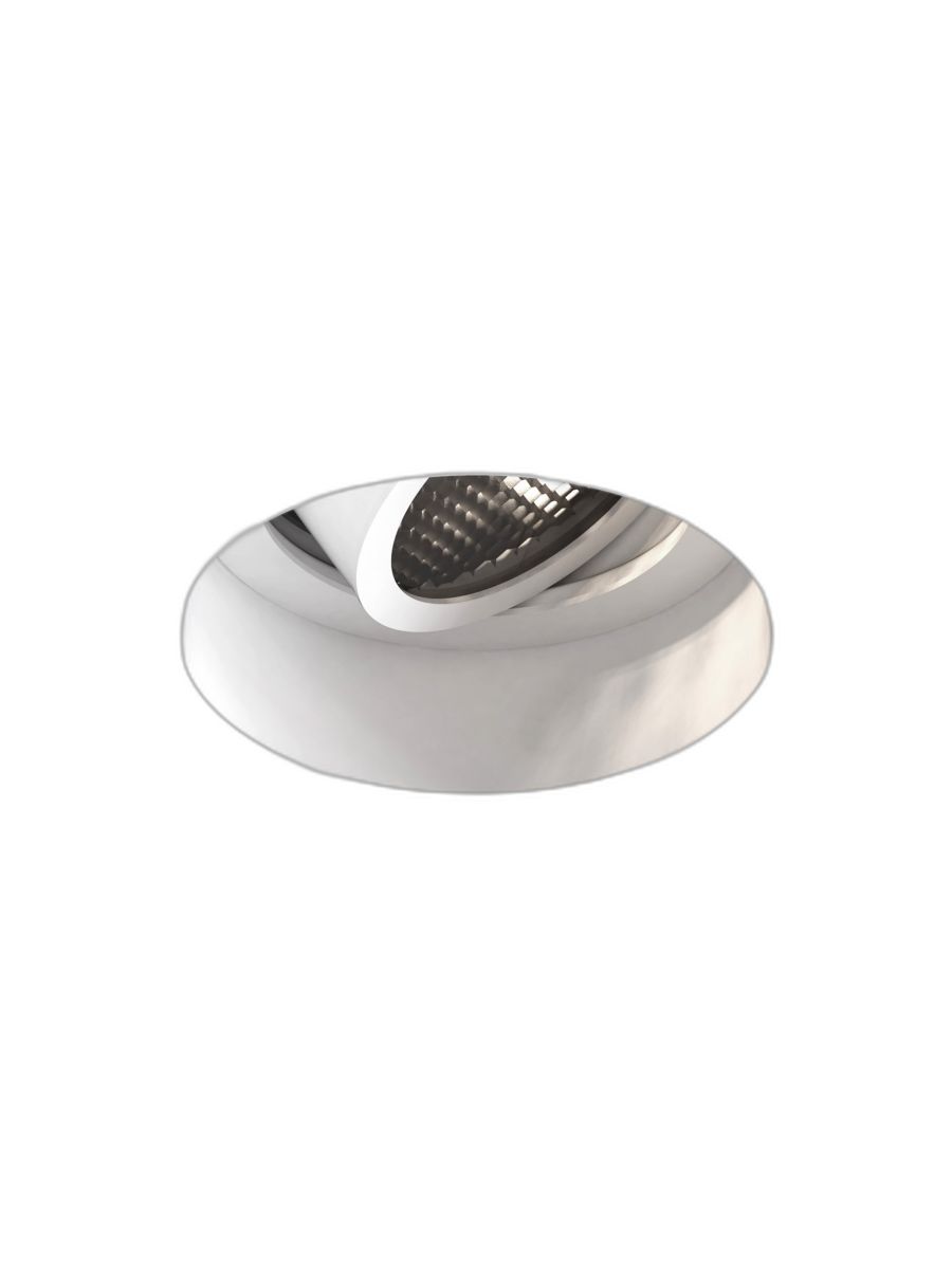 TRIMLESS SLIMLINE ROUND ADJUSTABLE FIRE-RATED MATT WHITE