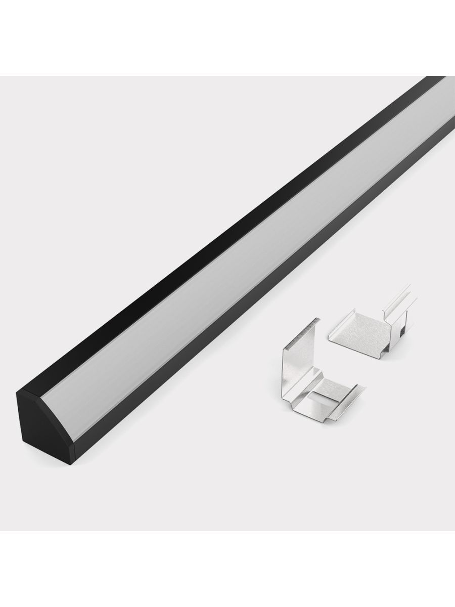 PROFIL ARAGO ANGLE 18,5X18,5 NOIR DIF/OPAL BLANC