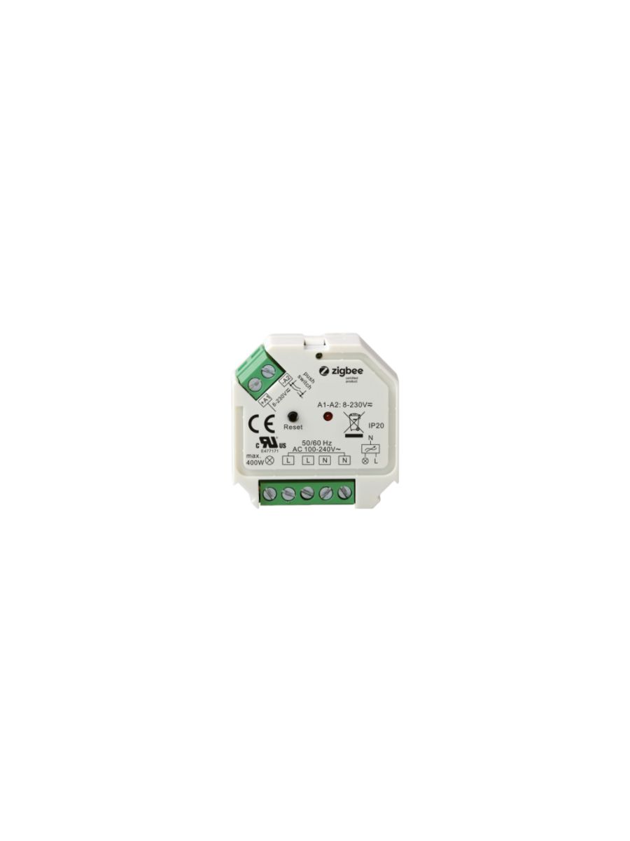 ZIGBEE RECEPTEUR SANS NEUTRE AC230V 200W/400W TRIAC PUSH