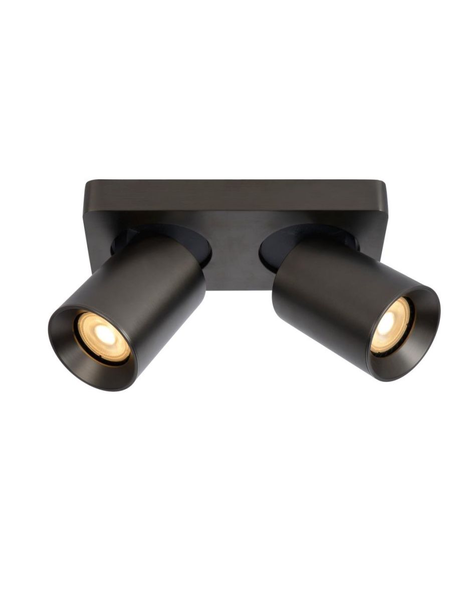 NIGEL SPOT PLAFOND 2X5W ACIER NOIR