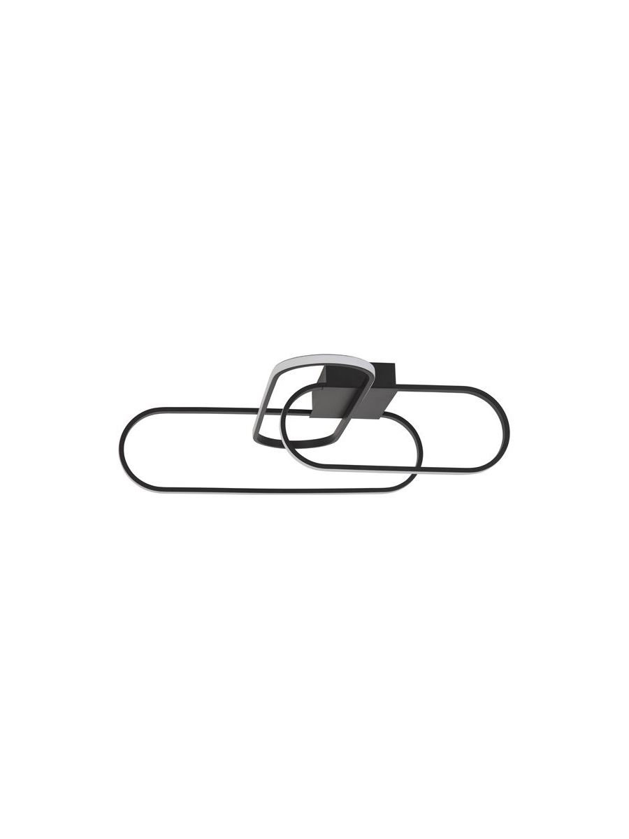 ARTE MATT BLACK ALUMINIUM & ACRYLIC LED 38.4 WATT 230 VOLT 2604LM 3000K IP20 L: 66.5 W: 53 H: 18 CM