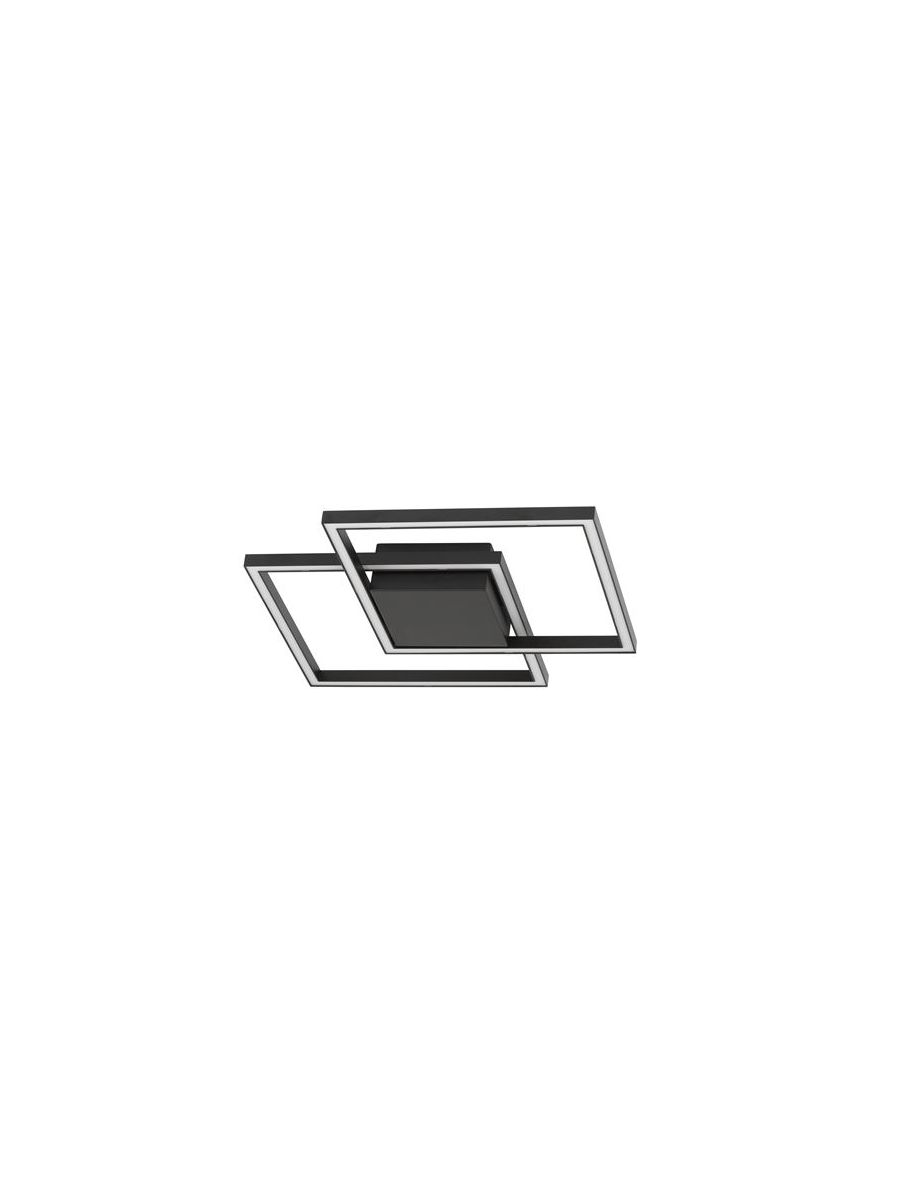 BILBAO MATT BLACK ALUMINIUM & ACRYLIC LED 25 WATT 230 VOLT 1600LM 3000K IP20 L: 46 W: 46 H: 6.5 CM