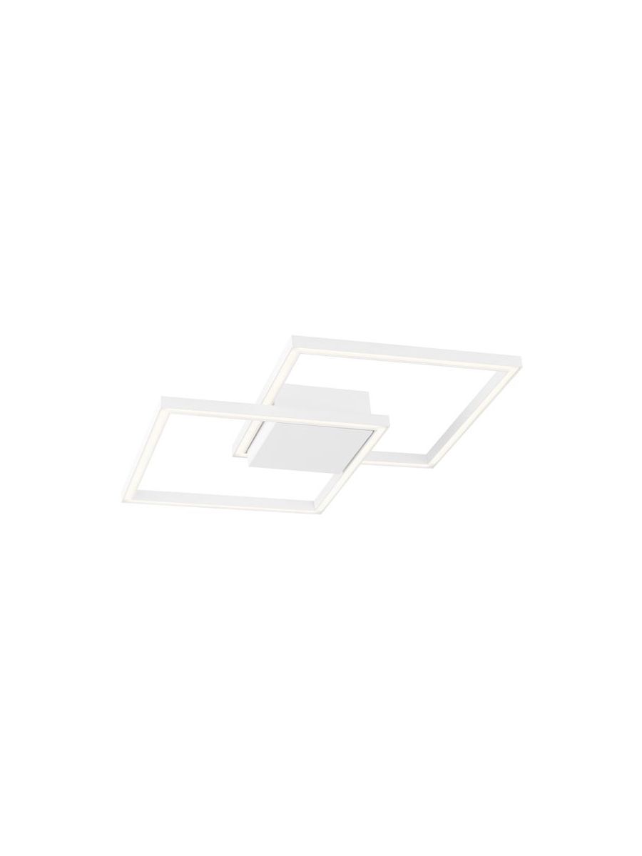 BILBAO WHITE ALUMINIUM & ACRYLIC LED 25 WATT 230 VOLT 1600LM 3000K IP20 L: 46 W: 46 H: 6.5 CM