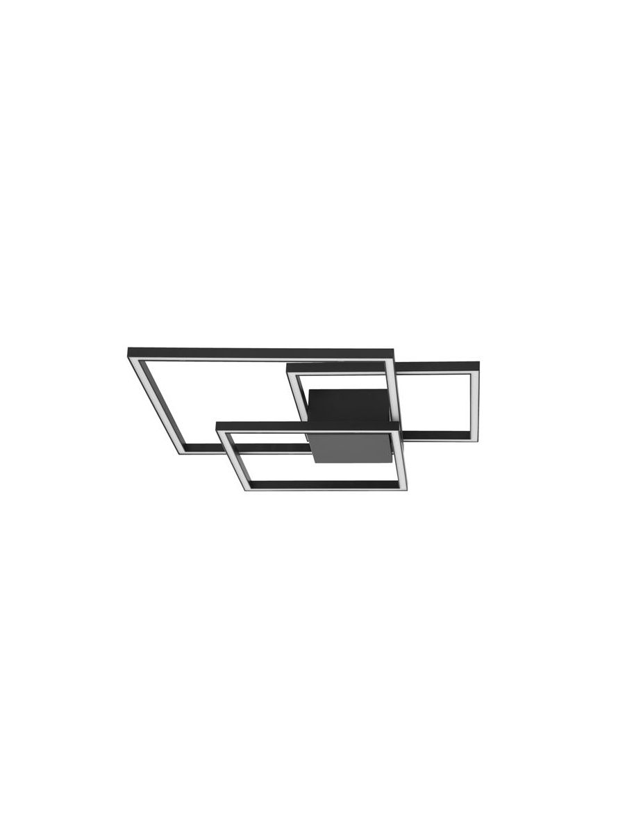 BILBAO MATT BLACK ALUMINIUM & ACRYLIC LED 42 WATT 230 VOLT 2650LM 3000K IP20 L: 56 W: 56 H: 8.5 CM