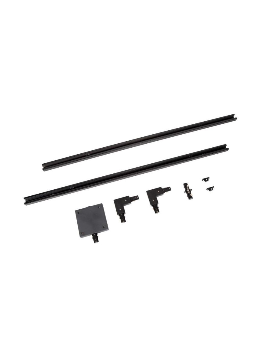 TRACK KIT DE DÉMARRAGE SYSTÈME DE RAIL MONOPHASÉ / ÉCLAIRAGE SUR RAIL 2 MÈTRES NOIR