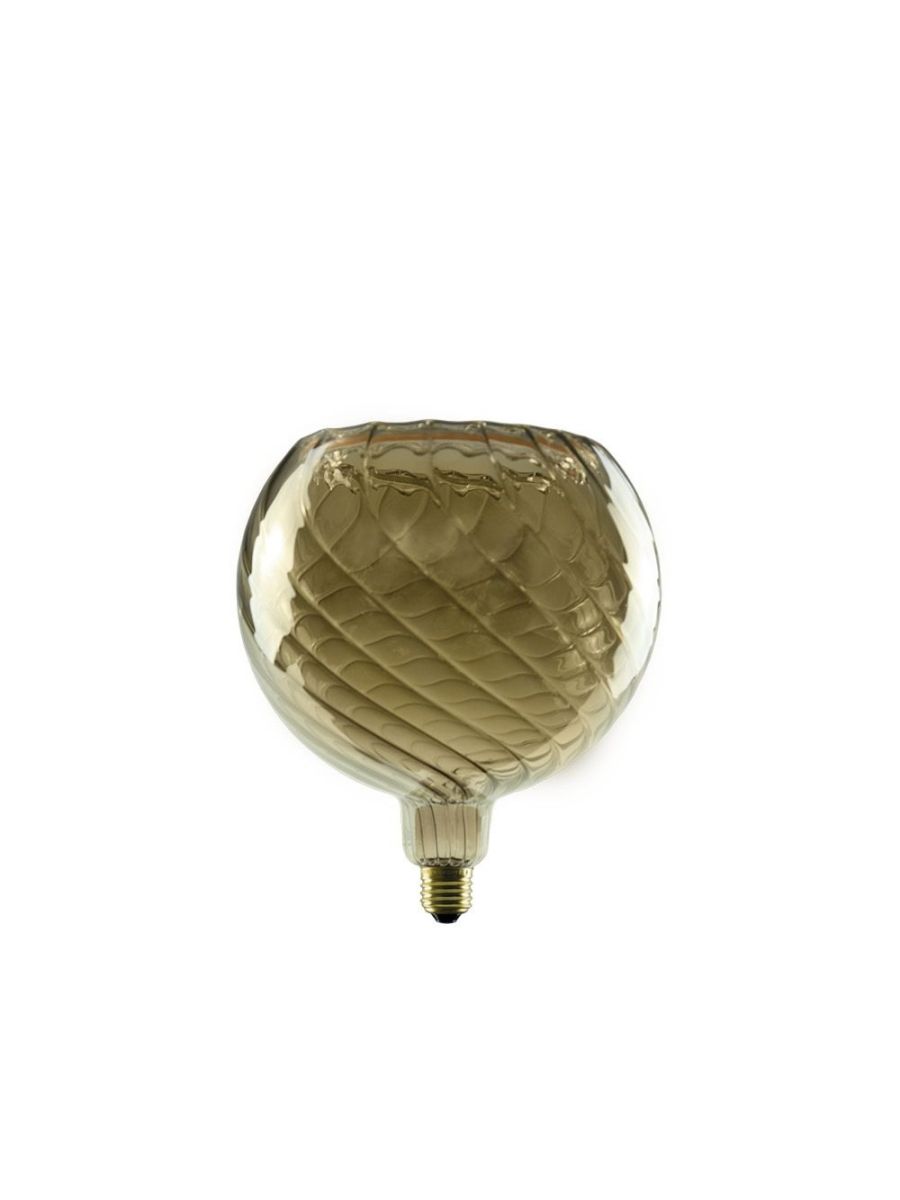 AMPOULE FLOATING LED GLOBE 200 TORSADÉ GRIS FUMÉ E27
