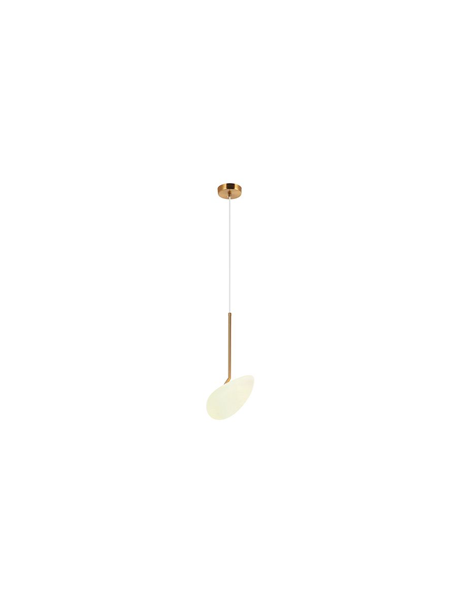 LED PENDANT LIGHT 5W 3000K MATT OPAL WHITE GLASS *ANCIENT BRASS METAL