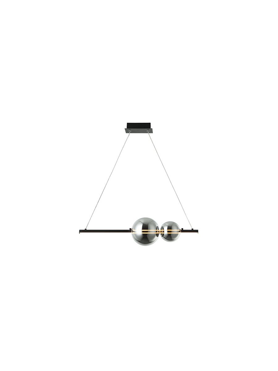 PENDANT LED LIGHT 11W 3000K ALUMINUM- SMOKE GLASS