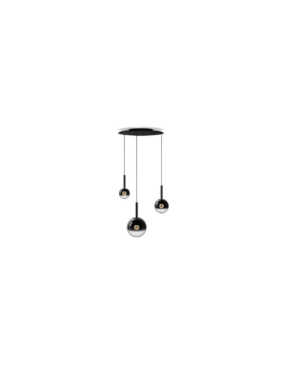 LUNA SOSPESO CLOUD 3 FIX 170 AIR DARK CHROME BALDACHIN SCHWARZ MATT 1X125 1X160 1X200