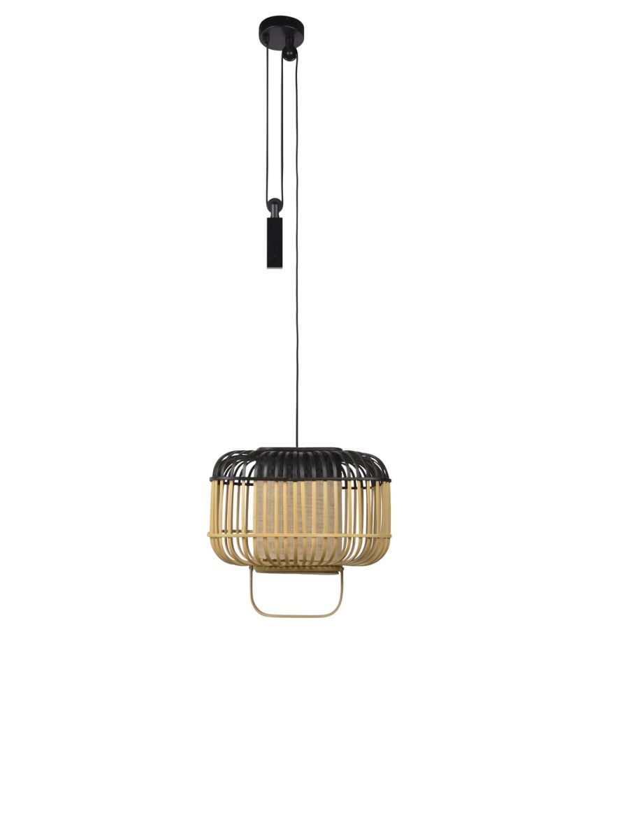 SUSPENSION BAMBOO SQUARE S NOIR