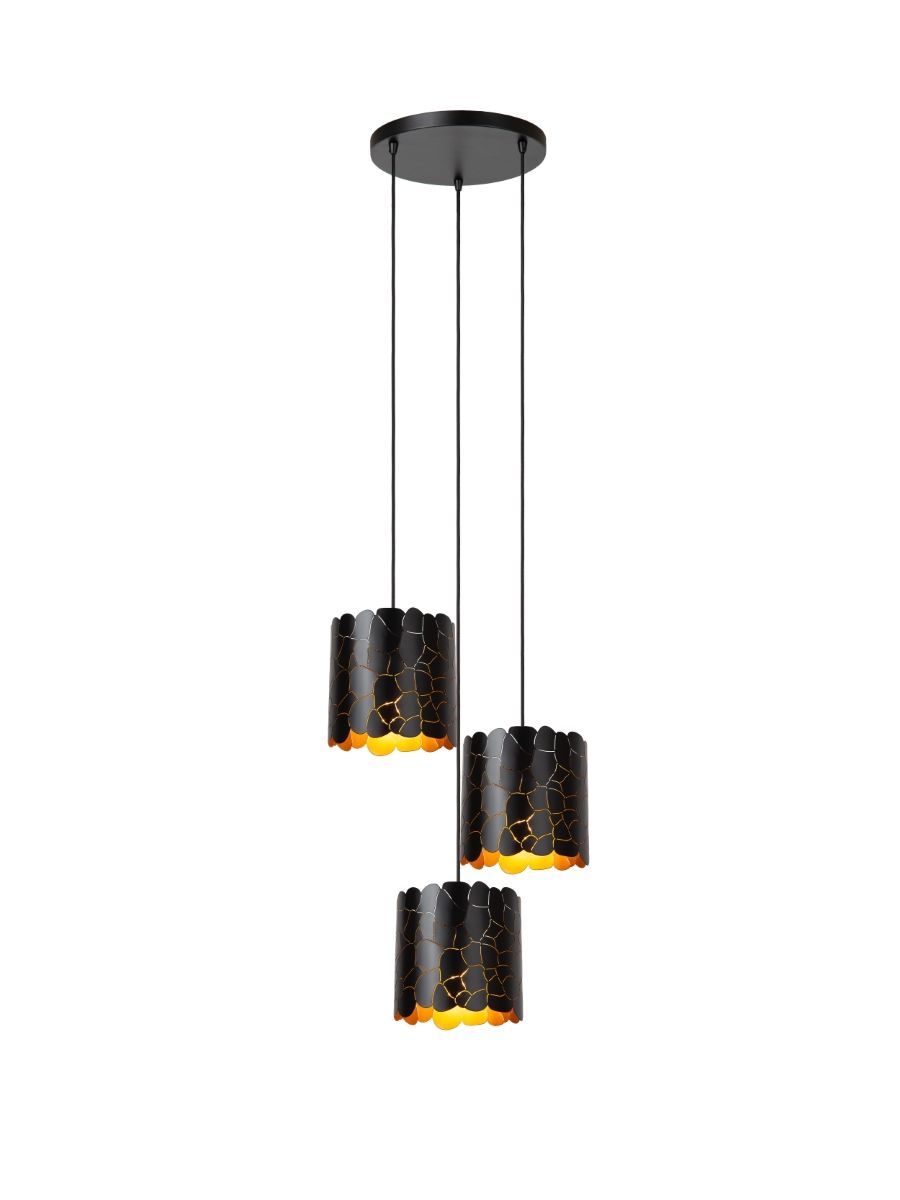 ALMELO SUSPENSION ROND 3XE27 NOIR