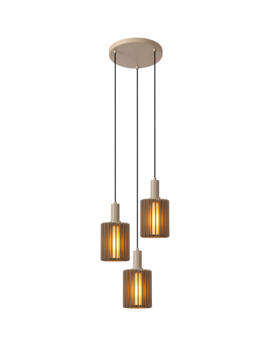 LAMBRES SUSPENSION 3XE27 TAUPE