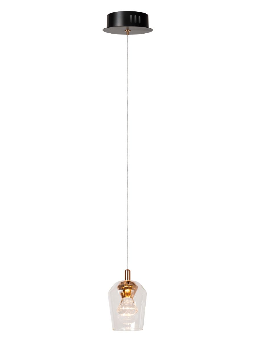 BERLIANE SUSPENSION Ø 12 CM LED DIM. 1X4W 2700K AVEC MODULE LED REMPLAÇABLE TRANSPARENT