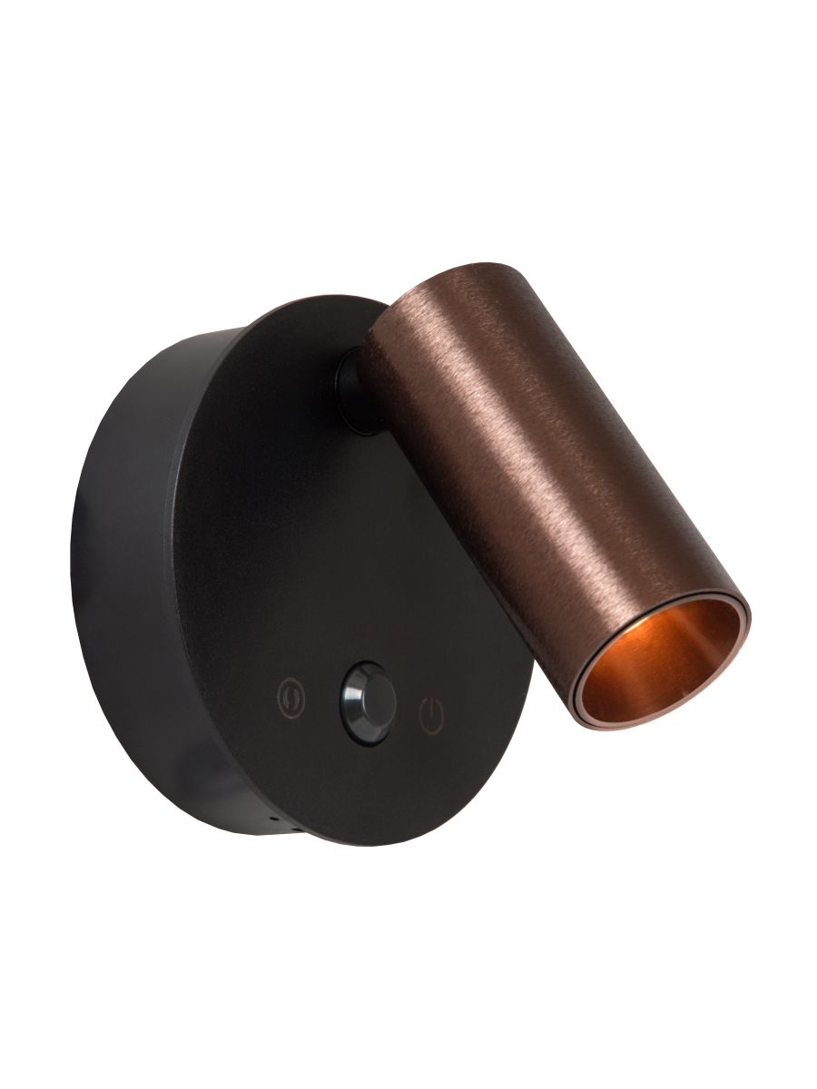 TONI SPOT MURAL / APPLIQUE MURAL RECHARGEABLE BATTERIE/PILES Ø 8,1 CM LED DIM. CCT 1X2W 2700K/4000K DÉTECTEUR DE MOUVEMENT (DÉSACTIVABLE) MAGNÉTIQUE CAFÉ