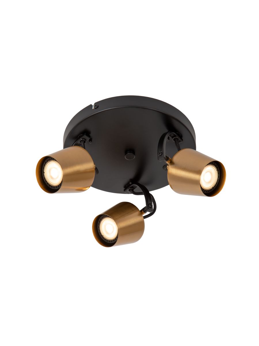 EMILE SPOT PLAFOND Ø 23 CM 3XGU10 OR MAT / LAITON