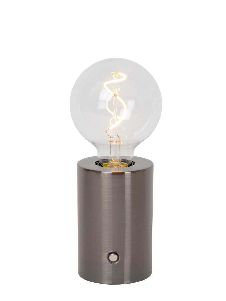 VIVO LAMPE DE TABLE RECHARGEABLE BATTERIE/PILES Ø 8 CM LED DIM. E27 1X1W 2700K CANON FUSIL MAT
