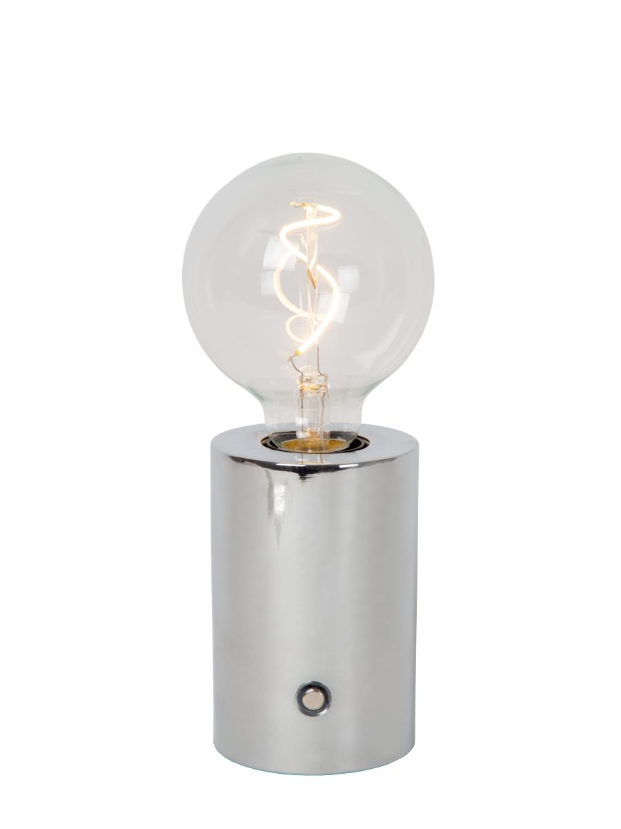 VIVO LAMPE DE TABLE RECHARGEABLE BATTERIE/PILES Ø 8 CM LED DIM. E27 1X1W 2700K CHROME