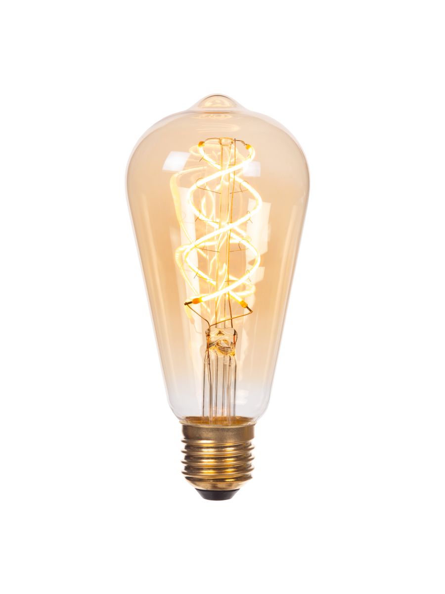 ST64 AMPOULE FILAMENT Ø 6,4 CM E27 1X4,9W 2200K AMBRE