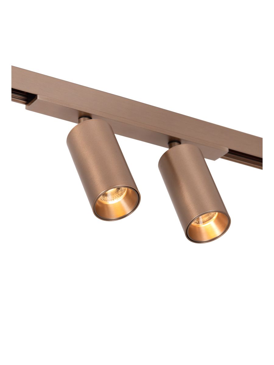 LINIAL BIXX SPOT SUR RAIL SYSTÈME DE RAIL MONOPHASÉ / ÉCLAIRAGE SUR RAIL 2XLED CHAMPAGNE