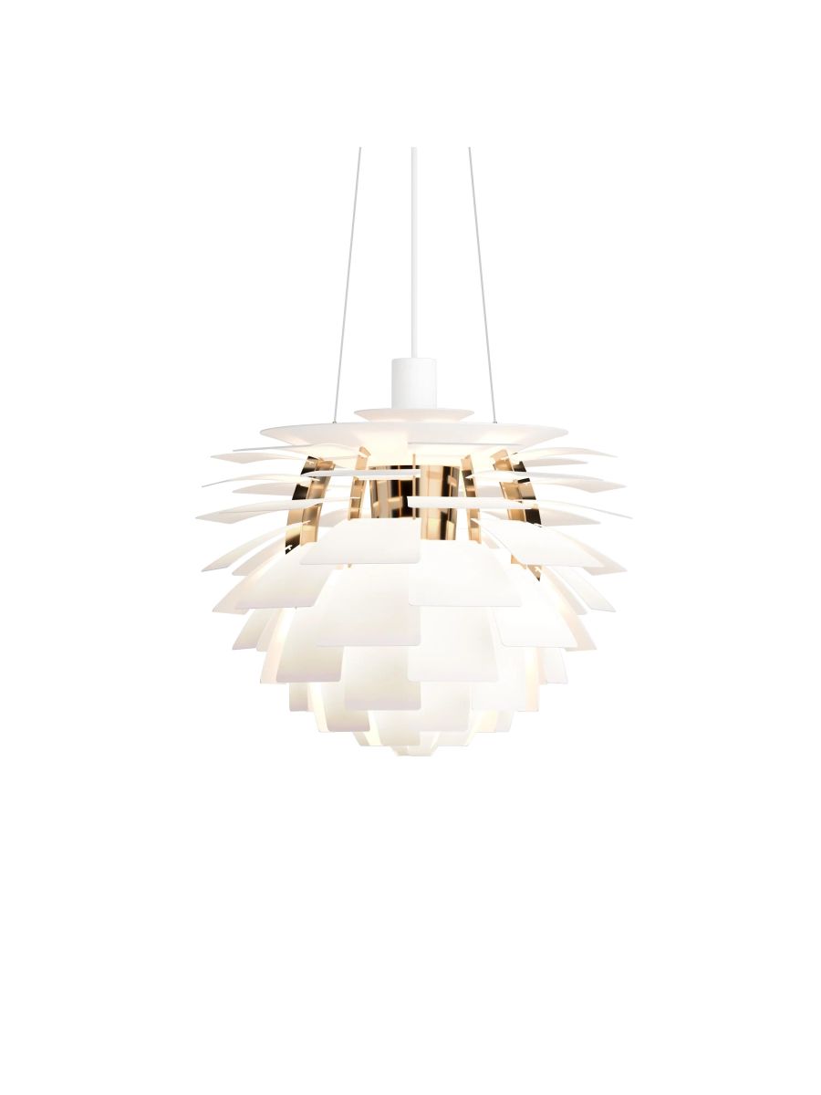 PH ARTICHOKE SOFT WHITE/BRASS METALLISED Ø 480